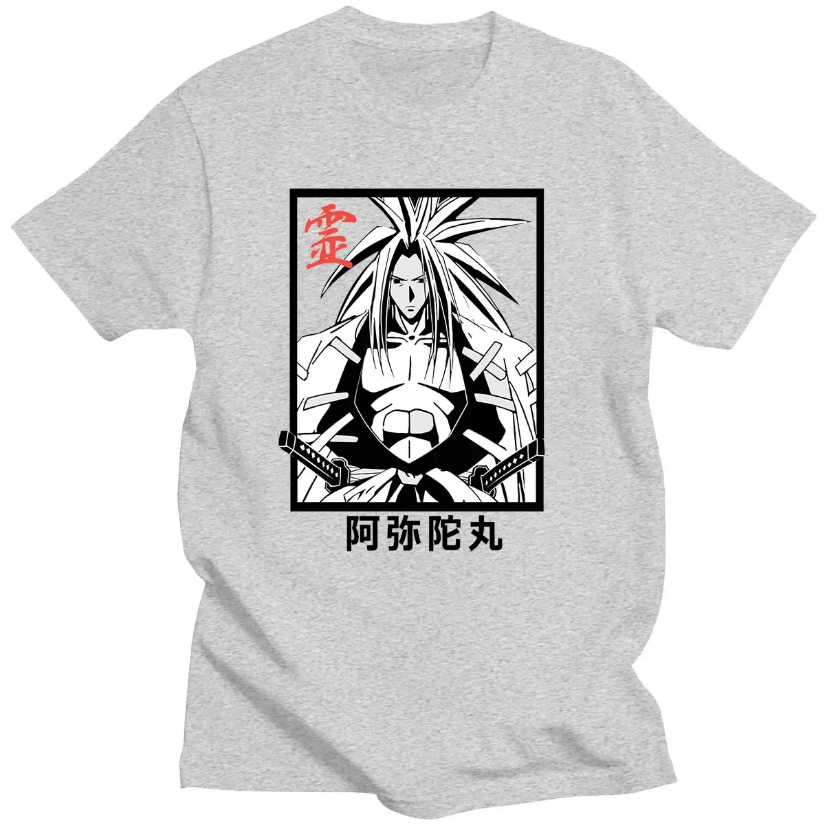 New Style Tees Anime Shaman King Yoh Asakura Amidamaru T-Shirts Fashion O-neck Streetwears Daily Four Seasons Trip Clothing