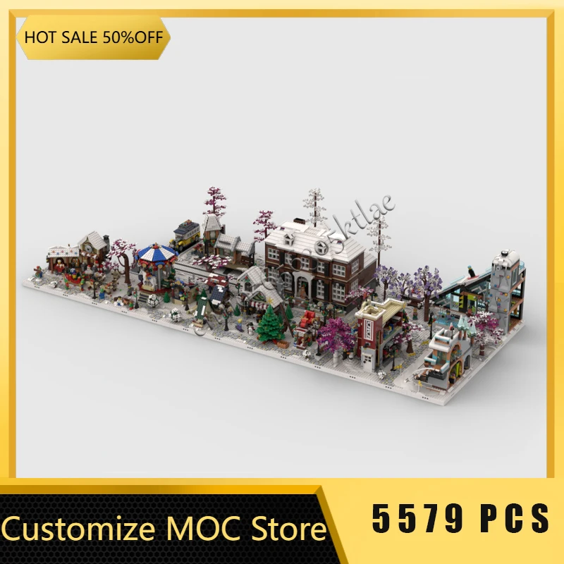 5579 pièces vente chaude scène de Village d'hiver détails du modèle blocs de construction modulaires enfants assemblage affichage jouets Festival cadeau Surprise