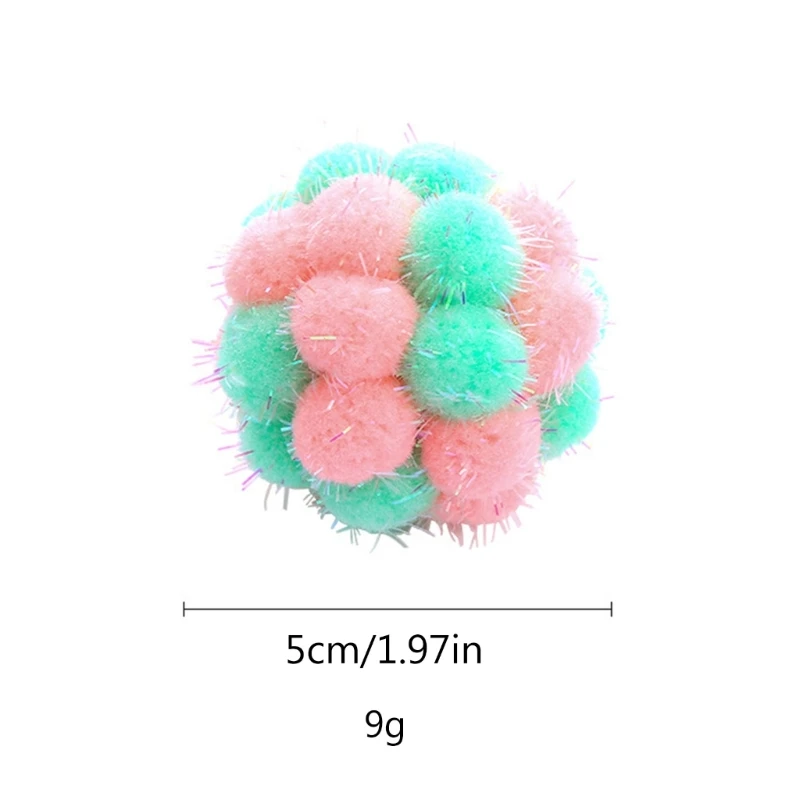 PomPoms with Bells- Cats Toy Cats Toy Balls Soft Colorful Pom Balls