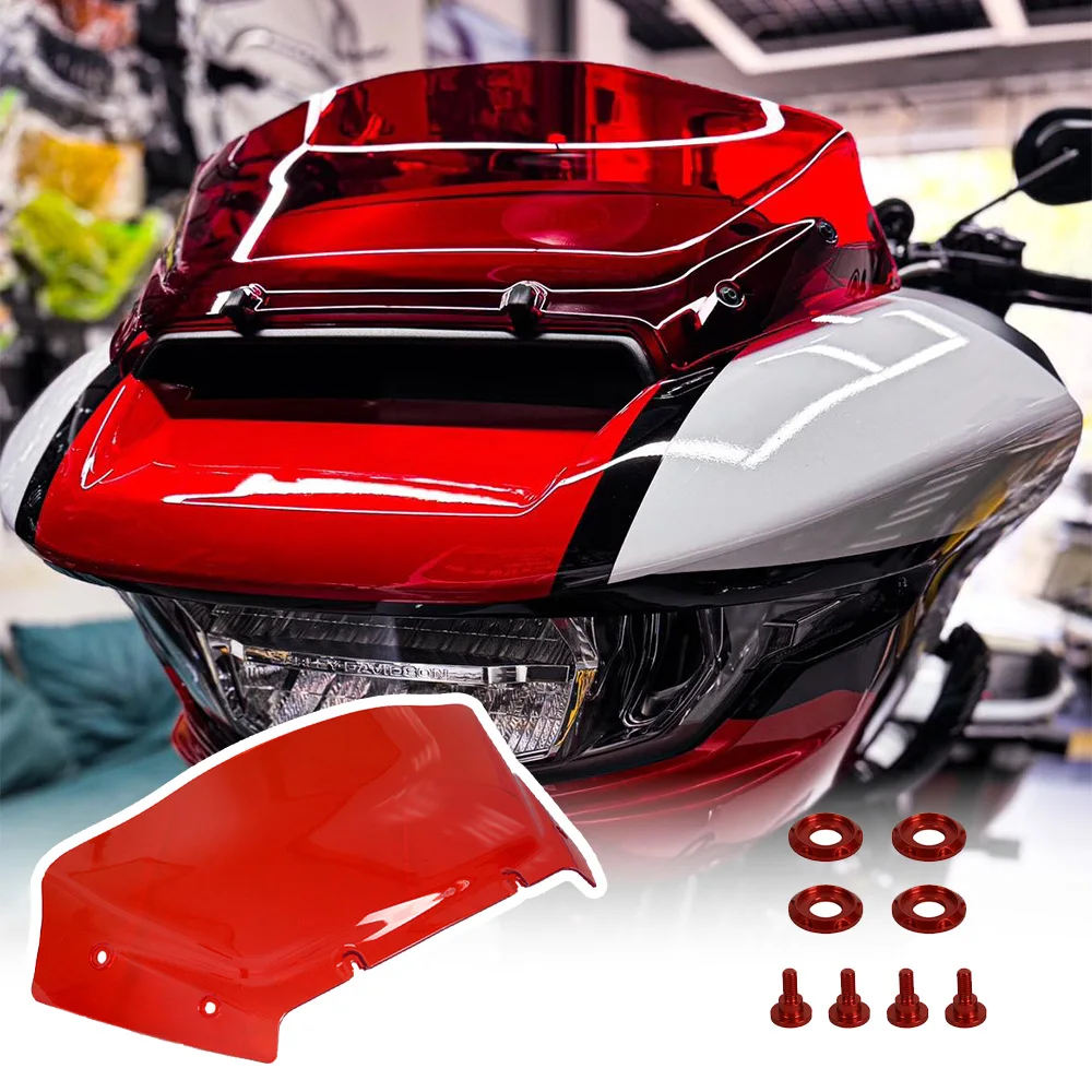 

Motorcycle Accessories 9" Wave Windshield Colors Screw Windscreen for Harley Touring CVO 121 117 Road Glide ST FLTRXSE 2023-2024
