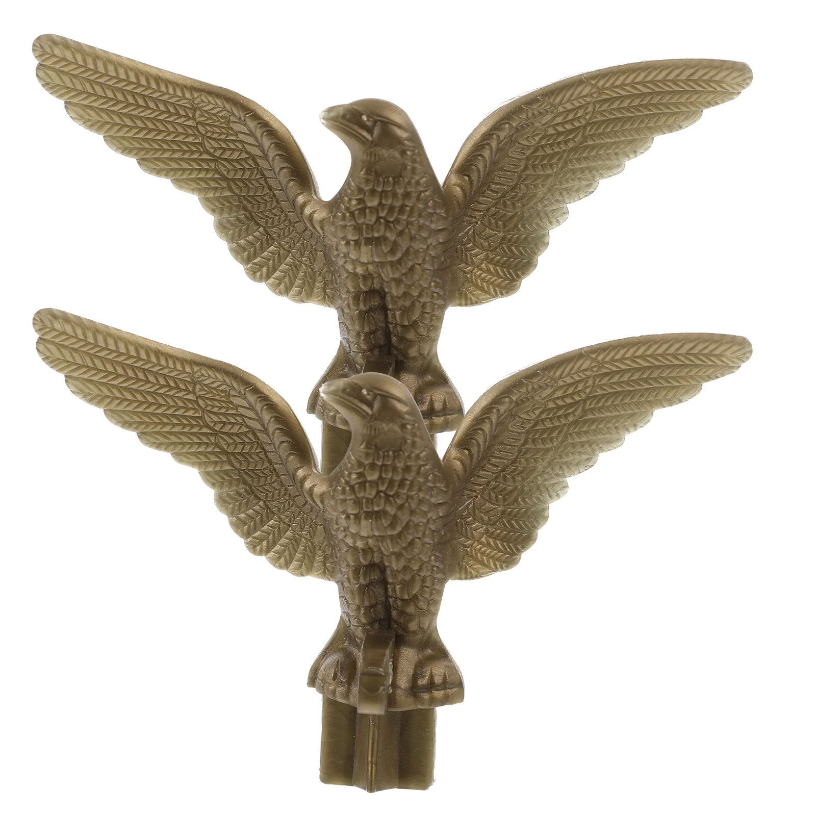 

2 Pcs Golden Flagpole Eagle Head outside Garden Topper Replacements Outdoor Yard Tips Plastic DIY Decor Accessories