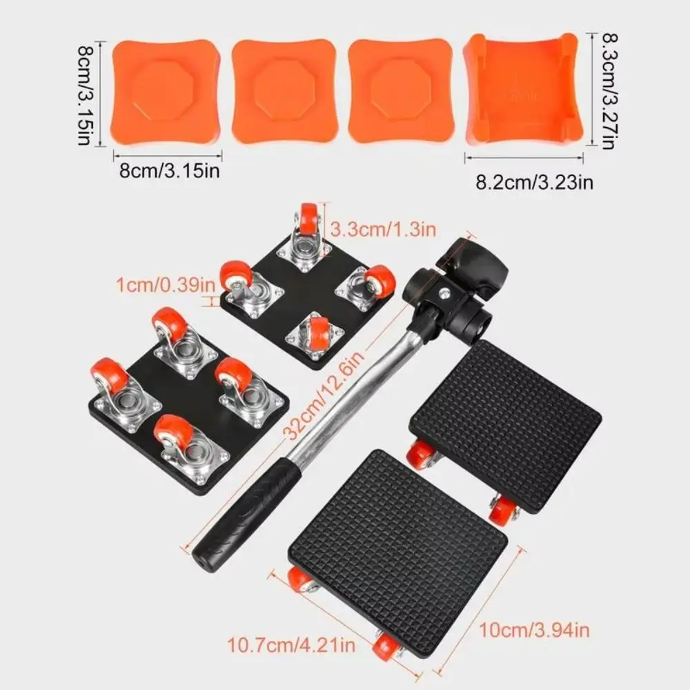 Sollevatore per mobili a 4 rulli Sistema di spostamento per carichi pesanti ruotabile a 360 gradi Materiale antiscivolo Dolole a rulli per mobili in movimento