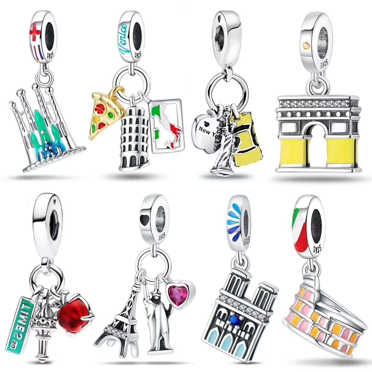 

Аутентичные стерлингового серебра 925 пробы, автомобильные путешествия, Нью-Йорк, статуя Свободы, подвески, бусины, подходят для оригинального браслета, изготовление ювелирных изделий своими руками