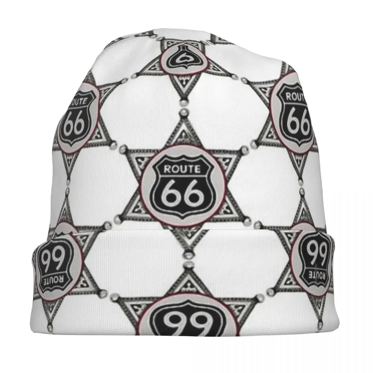 Route 66 Sheriff Knitted hat for men and women Gift Unisex winter warm brimless urinal hat