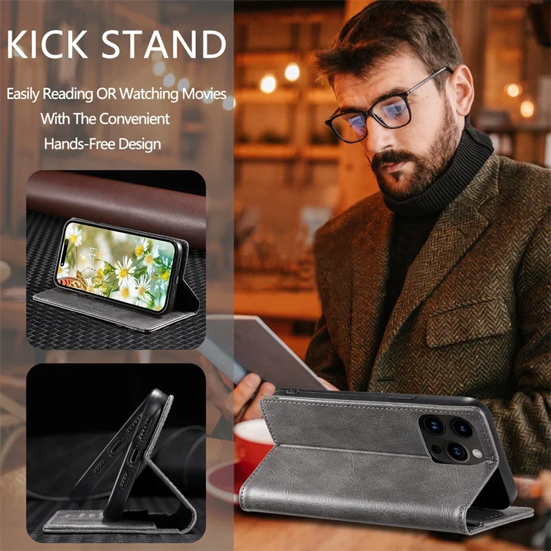 Flip Case For OPPO A98 A78 A74 A 54 A58 5G Anti-theft Leather Book Etui For OPPO A18 A38 A 57 77 S A17 A96 A76 A36 A94 A95 Cover