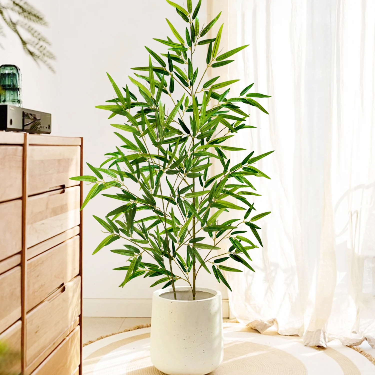 120-240cm/94,4in Künstliche Bambus- und Monstera-Pflanzen, Künstliche Palmen, Hohe Grünpflanzen, Geeignet für Zuhause, Garten und Zimmer – Detail 4