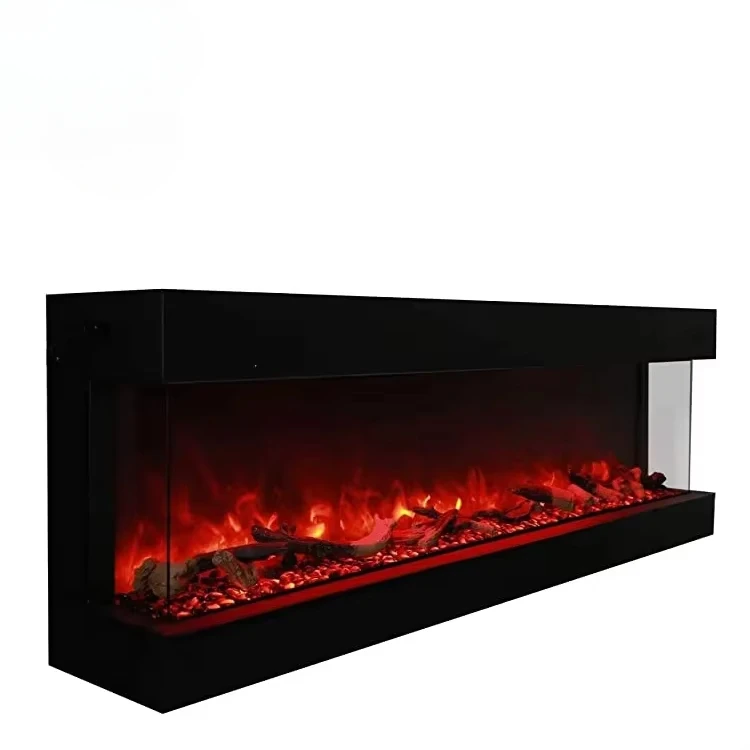 Electric Fireplace Recessed And Wall Mounted Fireplace Low Noise Remote Control Adjustable Flame Color And Speed