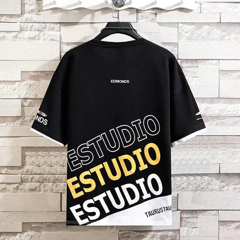 Camiseta japonesa de desenho animado masculina estampada e conjunto de calças esportivas, terno verão, moda de rua, roupas masculinas, novo, 2