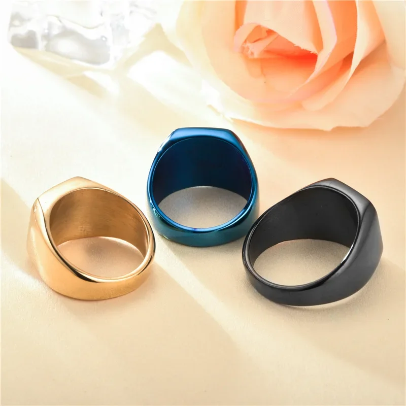 Laser Masonic Rings For Men Gold Black Blue Silver Color Ring Mason Freemasonry Finger Punk Cool Male Party Jewelry