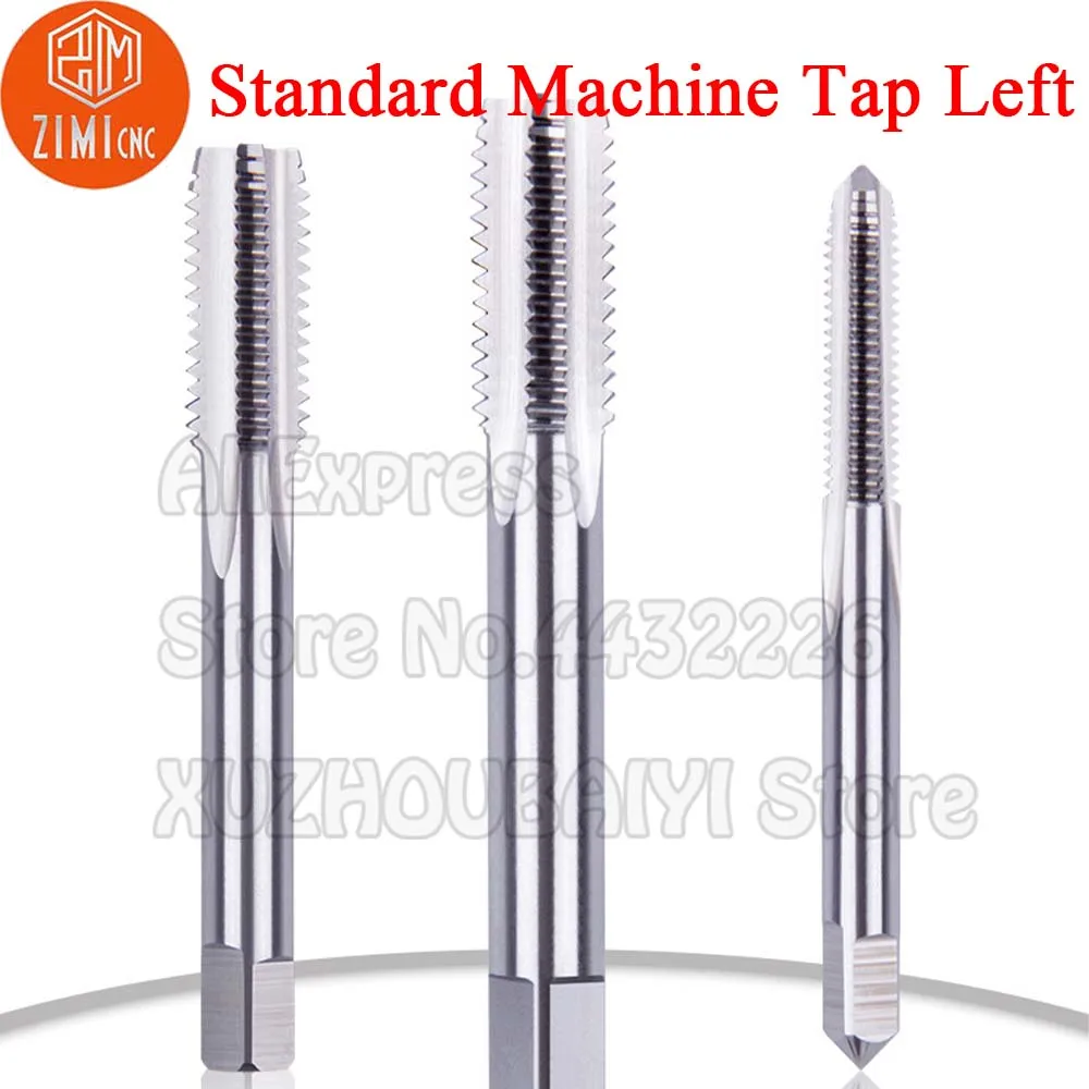 1Pc M2-M48ซ้ายเครื่องเกลียว HSS เหล็ก Plug Tap สกรูโลหะ Hole Tap เจาะสกรูเมตริกด้ายแตะ