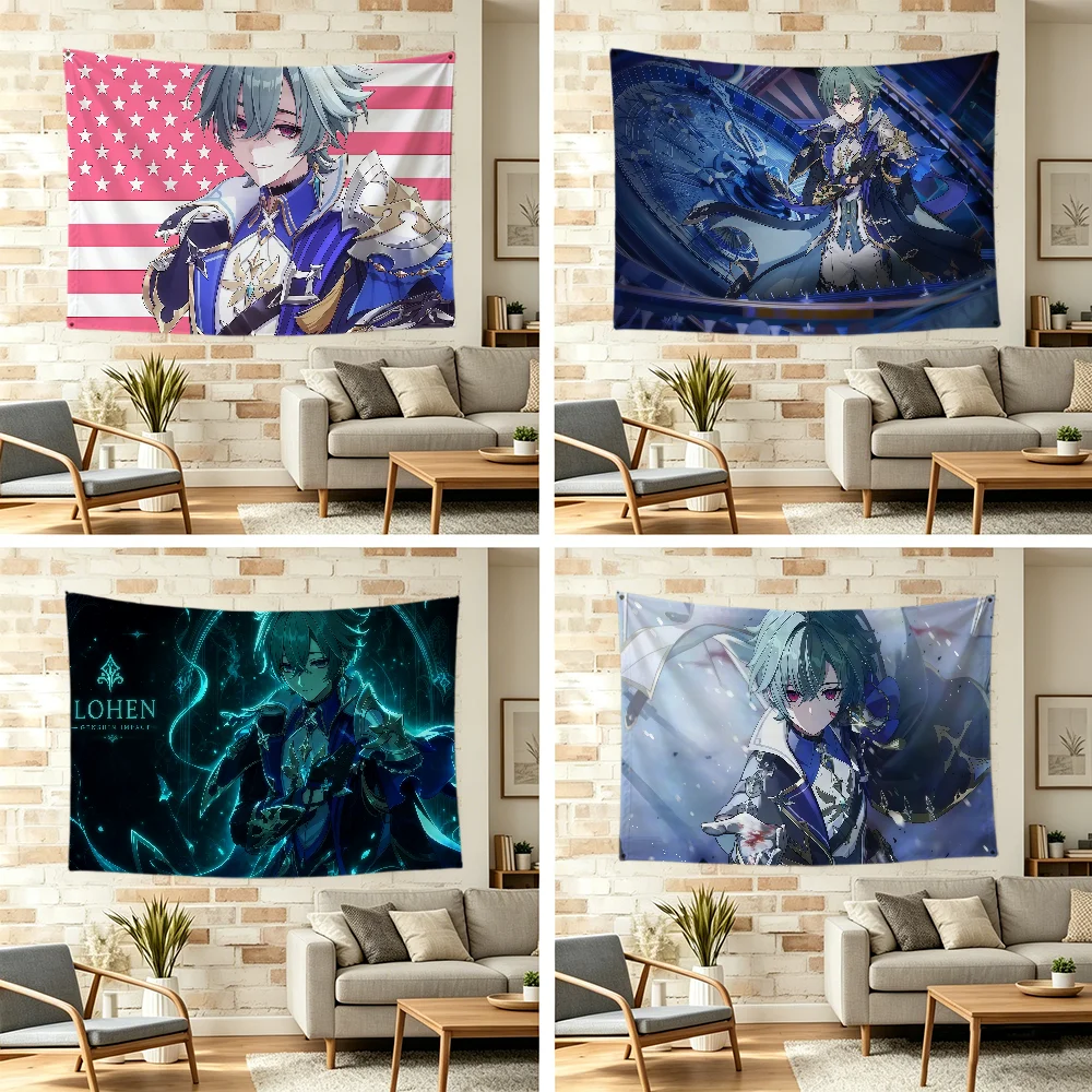 Genshin Impact Lohen Flag For Outdoor Camping Bar Picnic Party Home Decoration Ornaments Banner