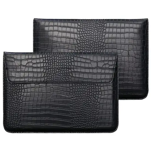 Crocodile Leather Flip Case Bag Laptop Sleeve for Macbook Air 13 14 15 16 Inch M5 M4 M3 M2 Chip Mac Book Pro Cover Accessories