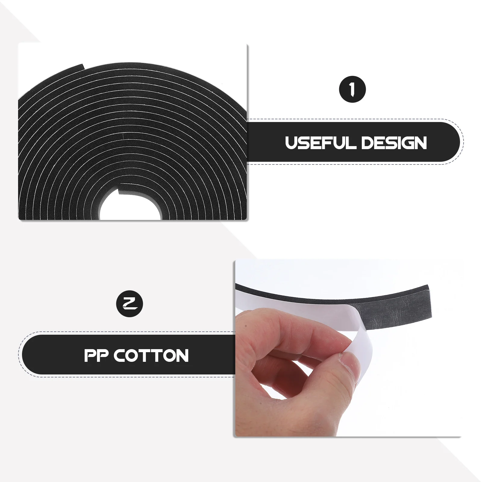 

2 Roll Foams Sealing Tape Weather Strip Door Window Sealing Strip Self Adhesive Caulking Tape for Gaps Draft Seal