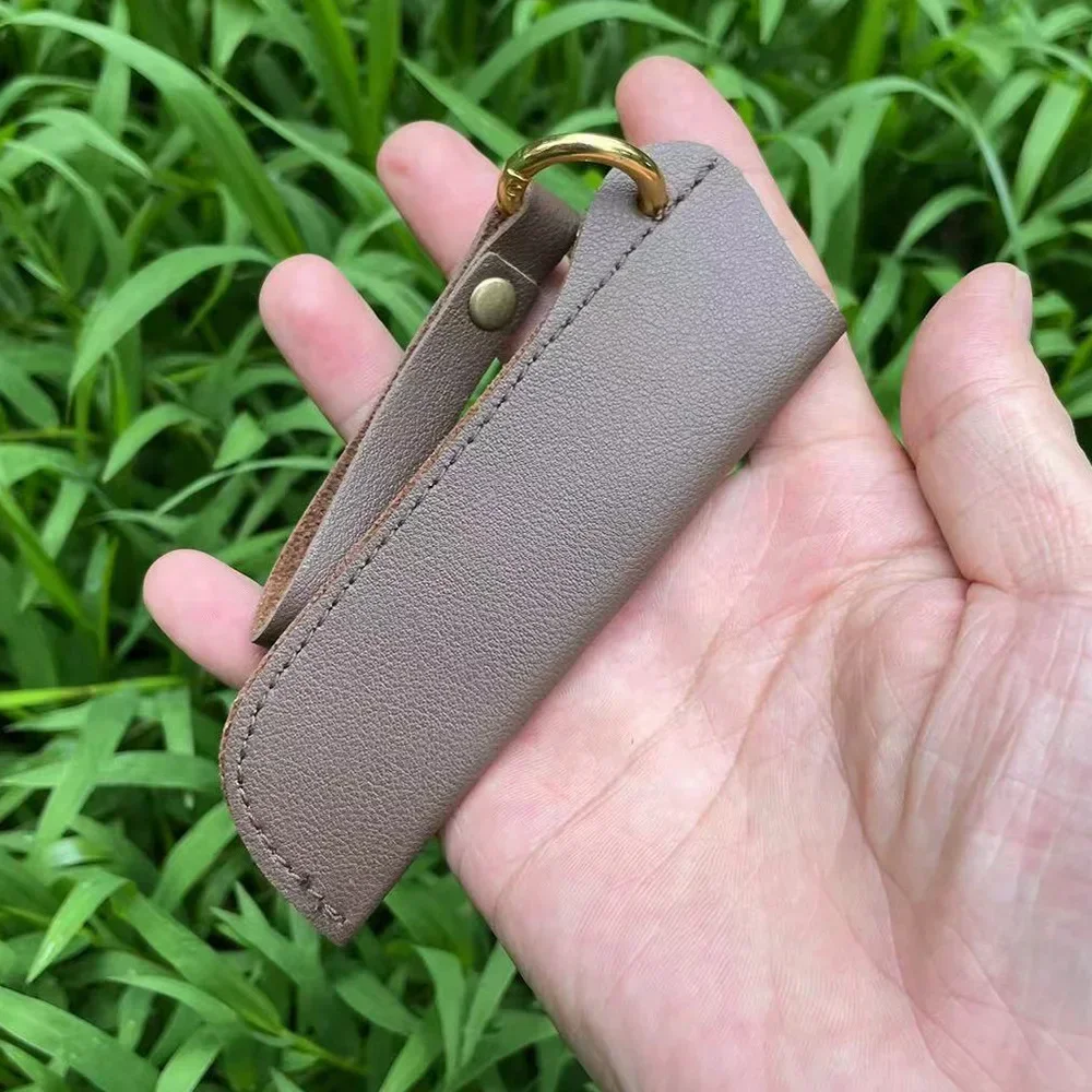 11.5CM Folding Knife PU Leather Case Holder Pocket Knife Sleeve Holsters Leather Sheath Scabbard Diy Accessories