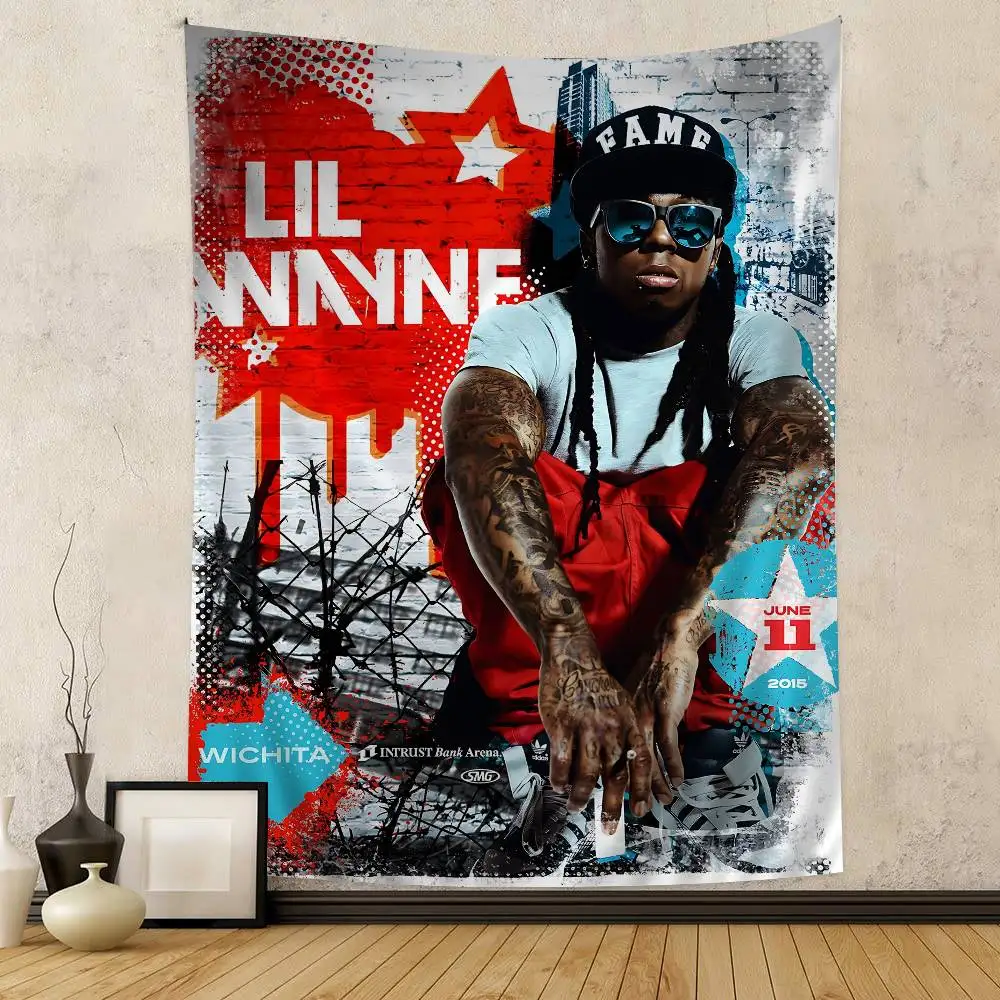 Hip Hop Rapper Lil Wayne Tha Carter Anime Tapestry Hanging Tarot Hippie Wall Rugs Dorm Home Decor