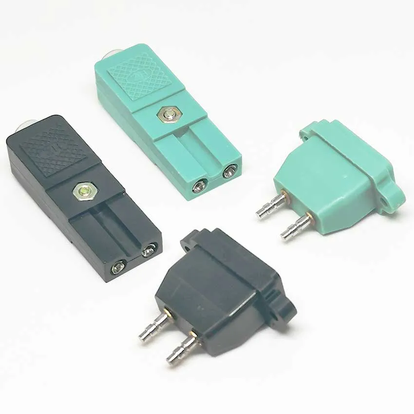 2pcs CZ-200 small two-wire electric screwdriver plug 2-core power socket DC power plug connector 2 pins green