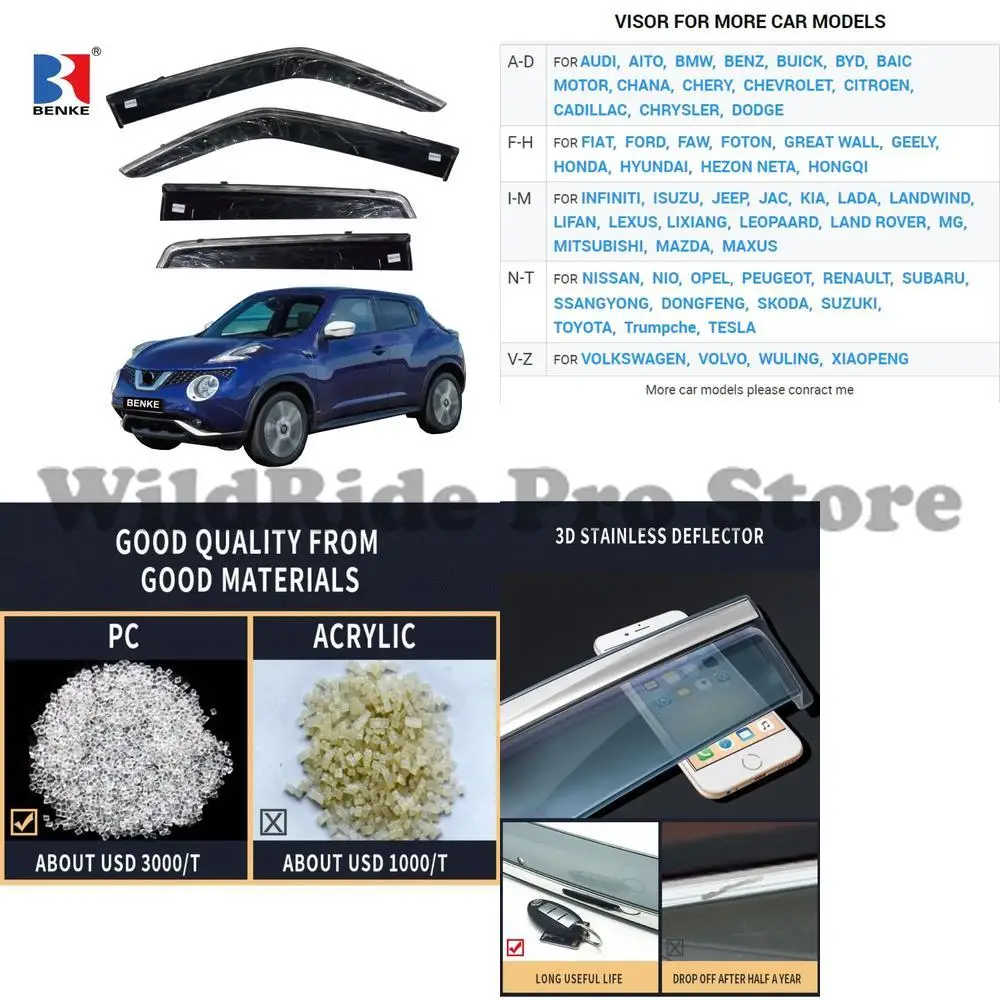 

1 комплект для Nissan JUKE 2014, литой воздушный дефлектор, прямая продажа с фабрики, солнцезащитный козырек на заказ