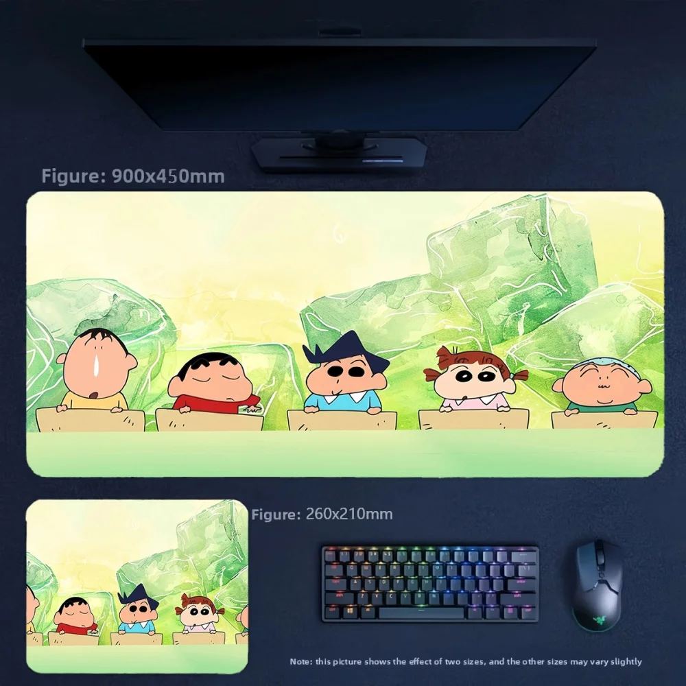 Animation Waterproof Stain Resistant Leather Mouse Pad Crayon Shin-chan and His Friends Children's Bedroom Decorative Table Mat