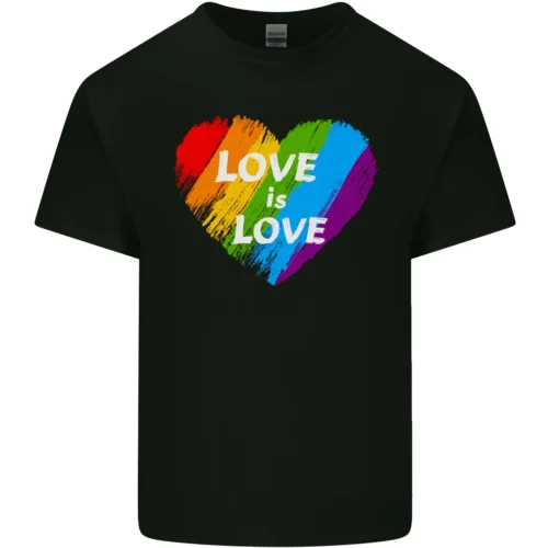 

LGBT Love Is Love Gay Pride Day Awareness Mens Cotton T-Shirt Tee Top