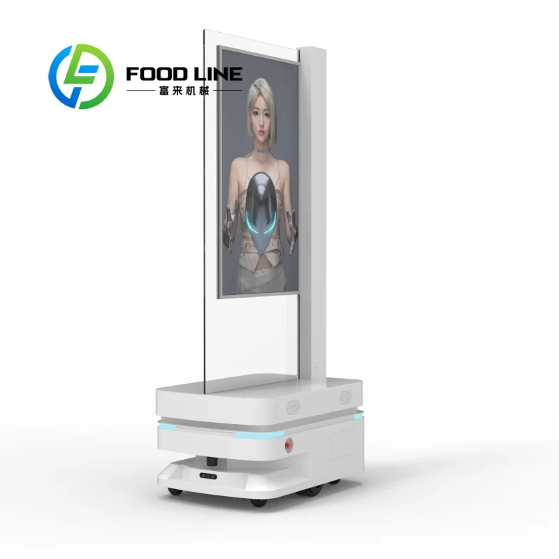 Transparent OLED Advertising Robot Intelligent Wheeled Advertising Robot Equipped With Transparent OLED Screen For Business