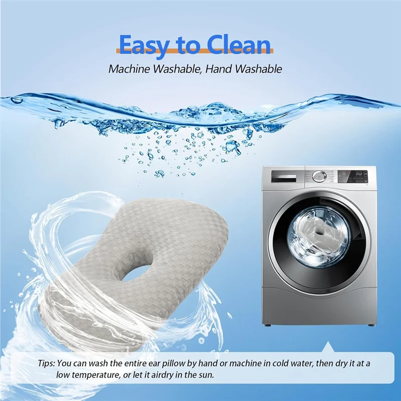 ABZV-almohada para Piercing en la oreja para alivio de la inflamación del oído para personas mayores con orificio para la oreja para CNH y alivio de la presión dolorosa