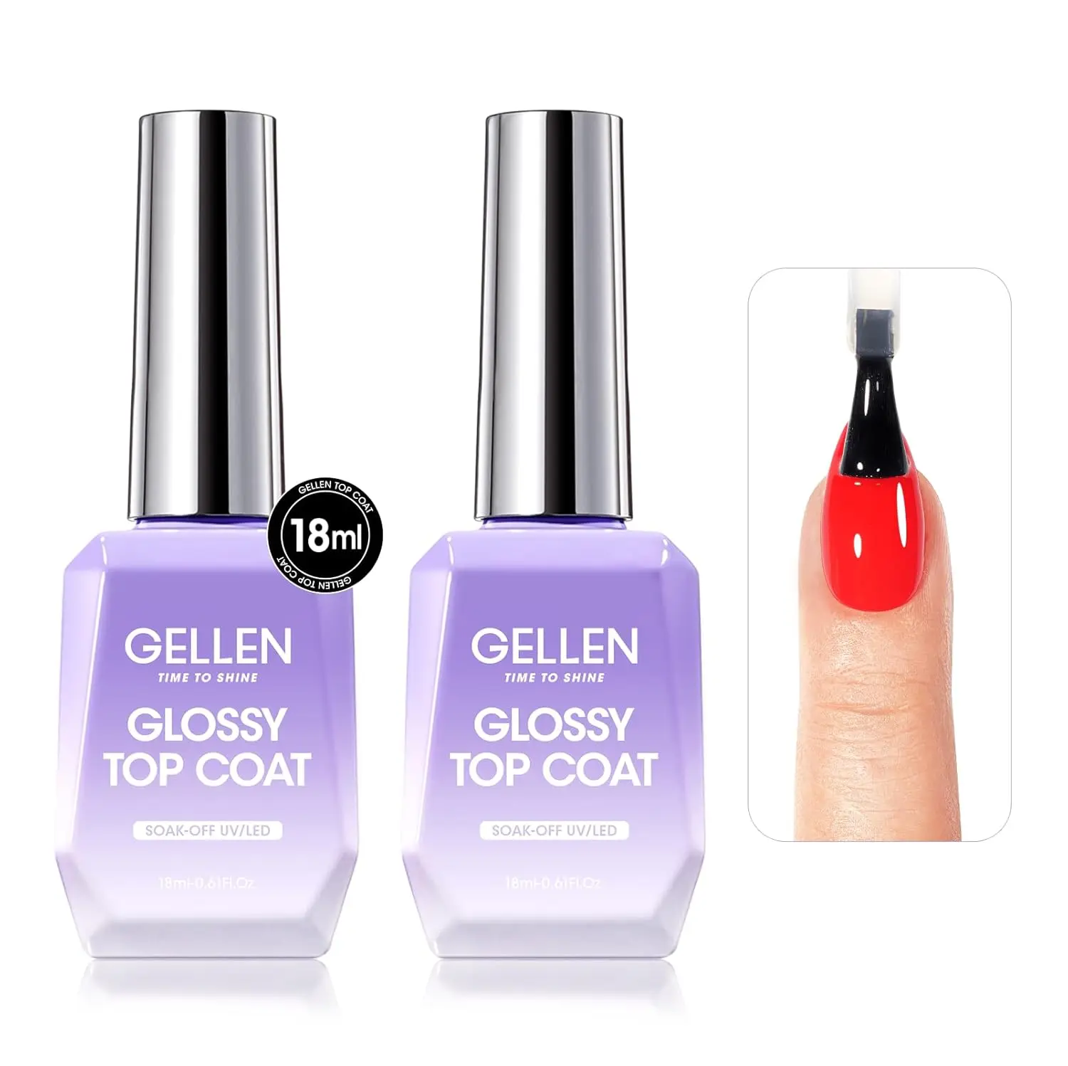 GELLEN Press On Nails Glue Gel Nail Polish 18ml Glossy Top Coat Soak Off UV Lamp Nail Art Kit For Women Home Salon