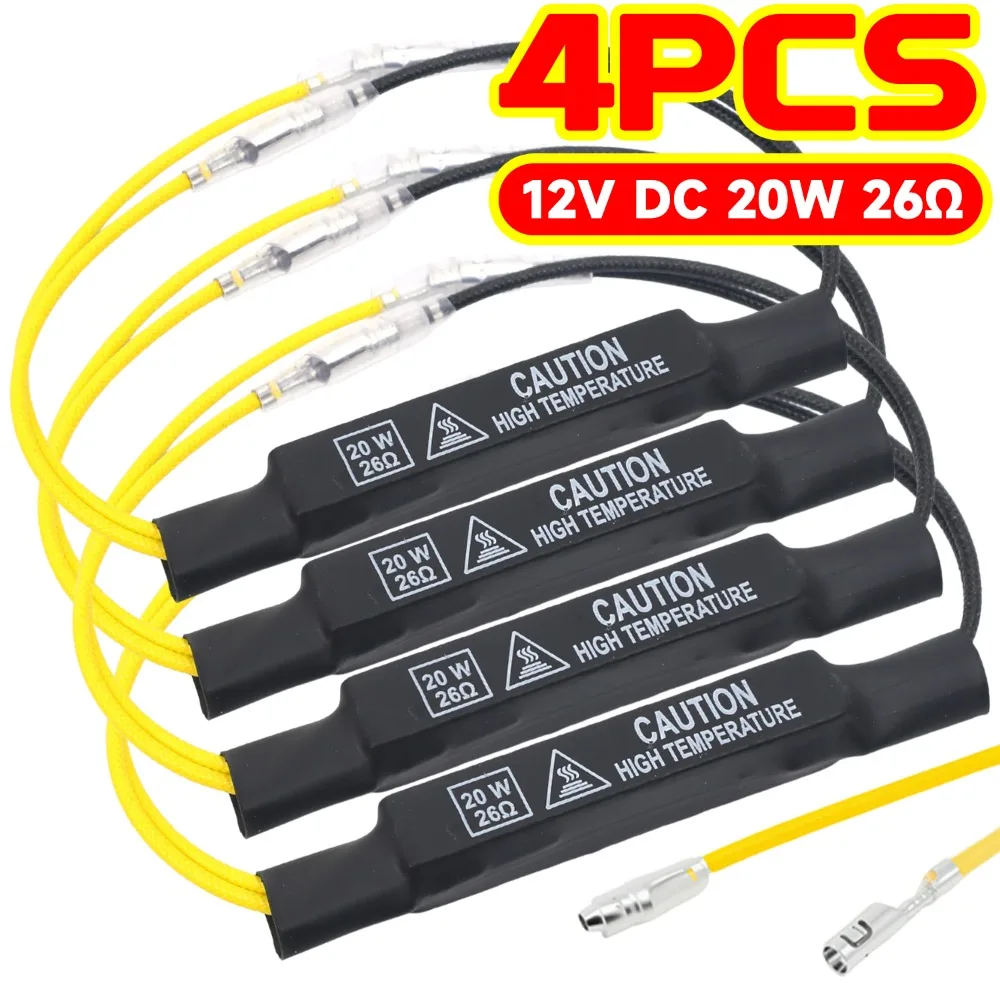 Moto led indicador resistor de carga decodificador 12v 20w 26ohm fix hyper flash erro sinal volta pisca luz adaptador acessórios