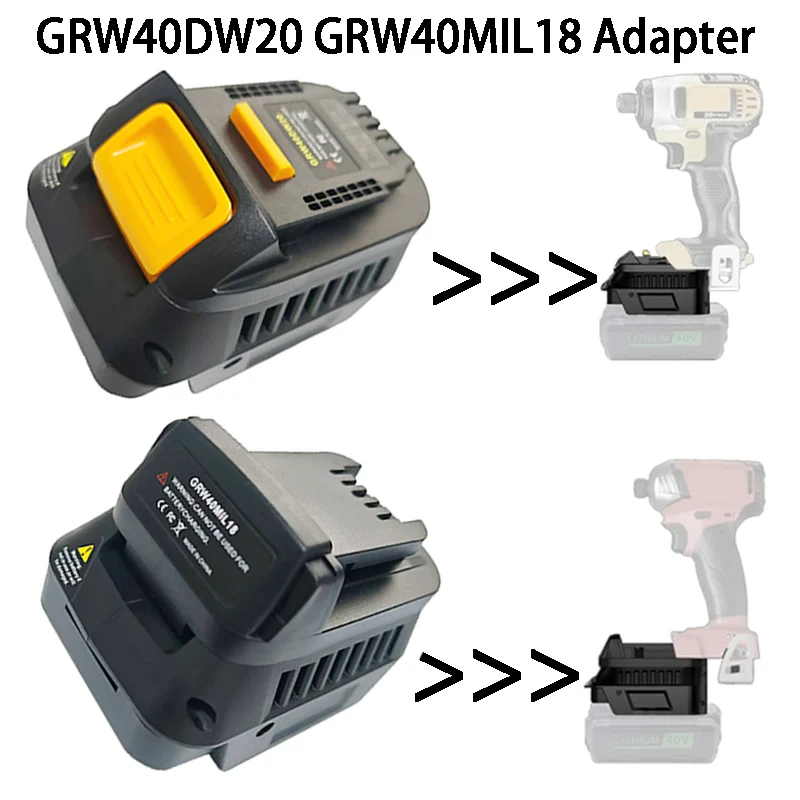 

Compatible with For DeWalt/for Milwaukee 18/20V Cordless Power Tool RYB40DW20 RYB40MIL18 Battery Adapter for Ryobi 40V Battery