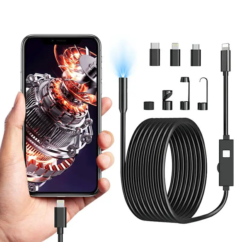 Type-c Android USB Endoscope Camera 8.0mm IP67 Waterproof Mini Inspection Camera 8 LEDs Adjustable for Android iphone Borescope