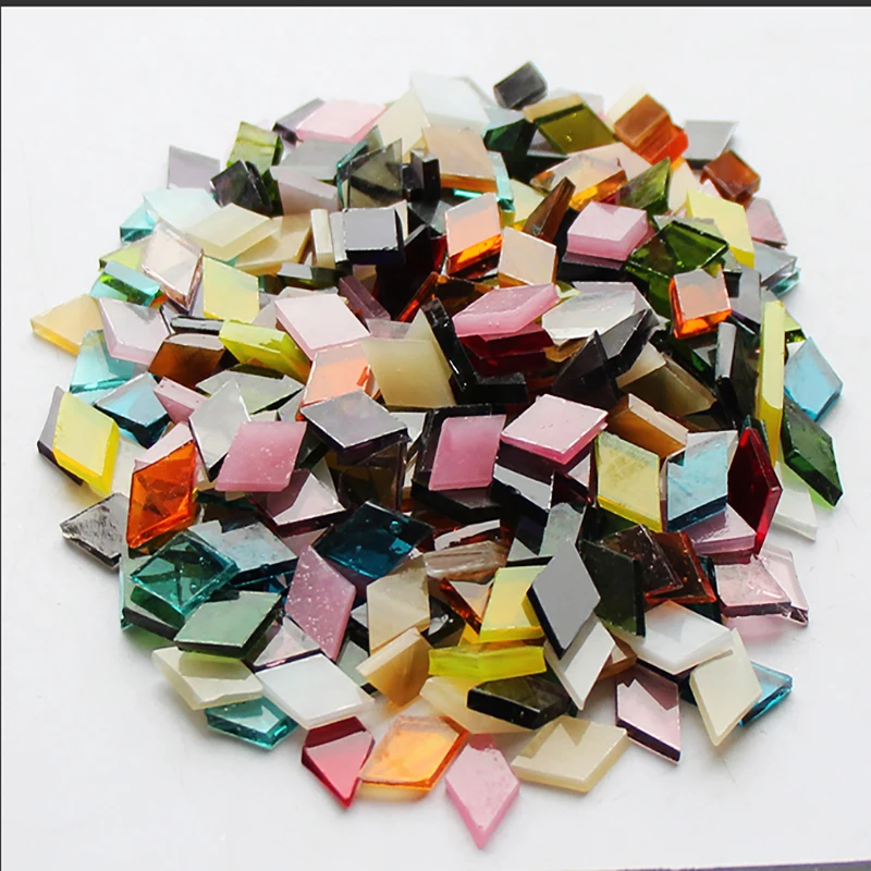 Diamond Clear Glass Mosaic Craft Materials 50g/bag DIY Stained Glass Mica Sheet Diamond Mosaic Mosaic for DIY Handmade