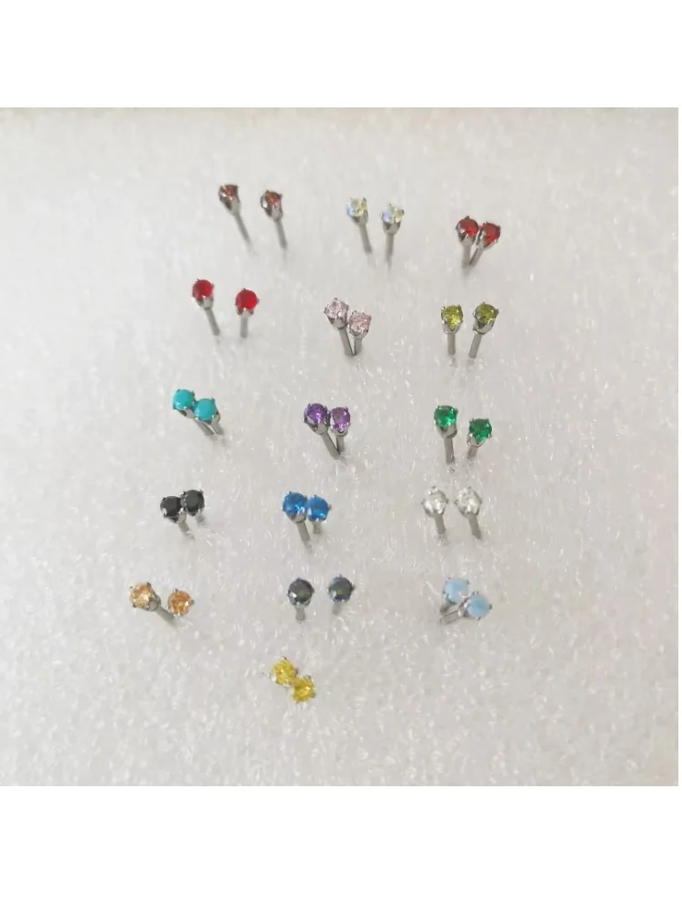 Hypoallergene 3/4/5 mm Push-Back-Ohrstecker aus 316l-Edelstahl, Nadel, kurzer Schmuck zur Auswahl – Detail 2