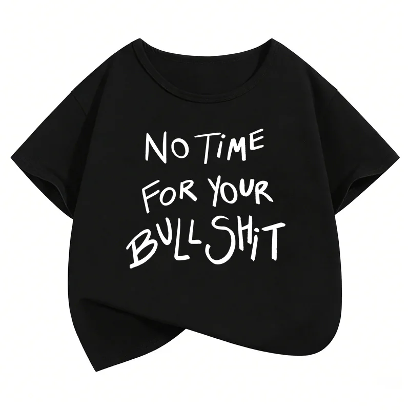 Modisches Buchstaben-Design Kurzarm Lustige T-Shirts für Kinder Jungen Mädchen Sommer Frühling Lässiges Oberteil T-Shirt