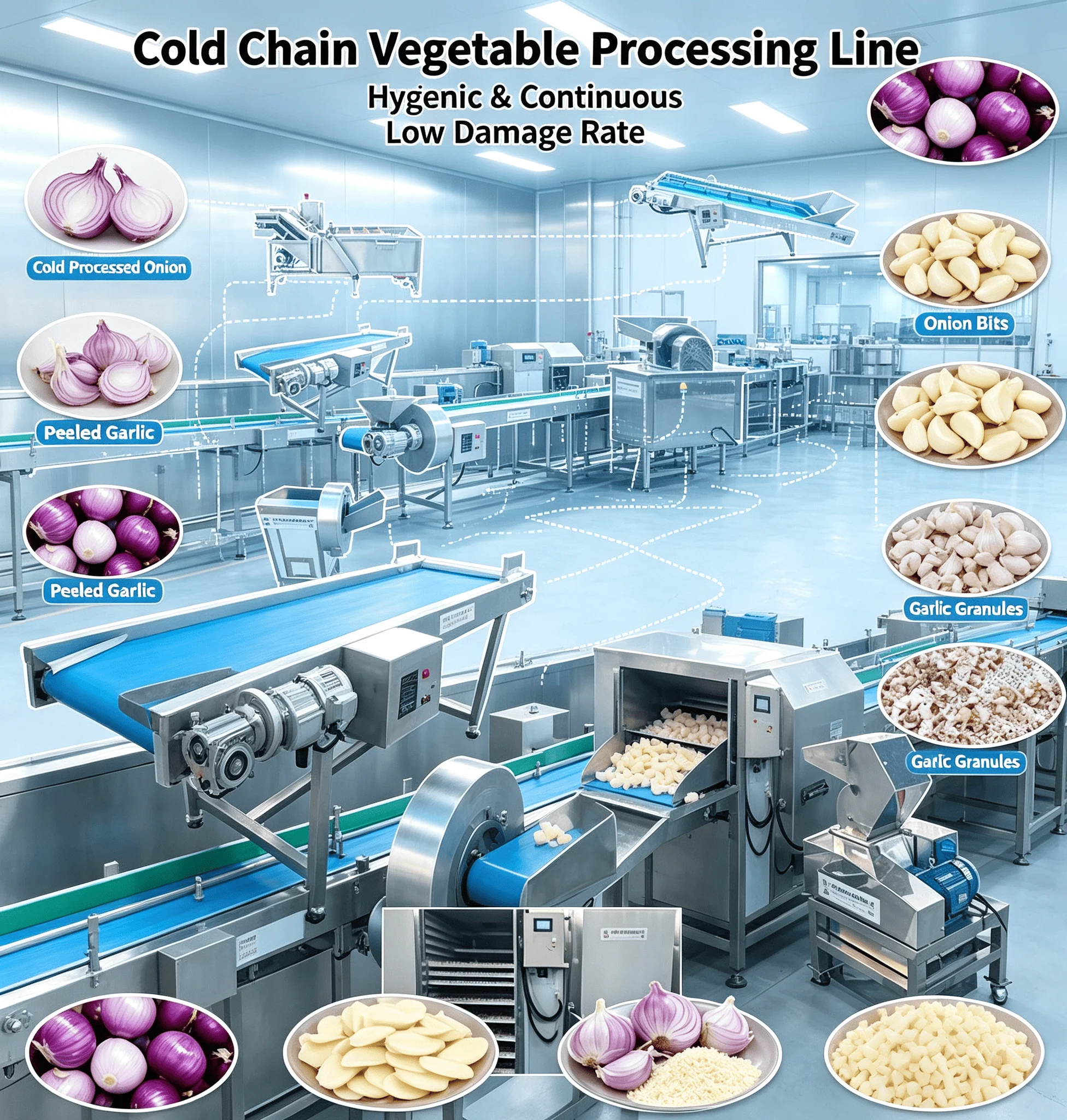 Small Scale Food Processing Line Automatic Garlic Onion Peeling Sorter Equipment For Workshop Customized