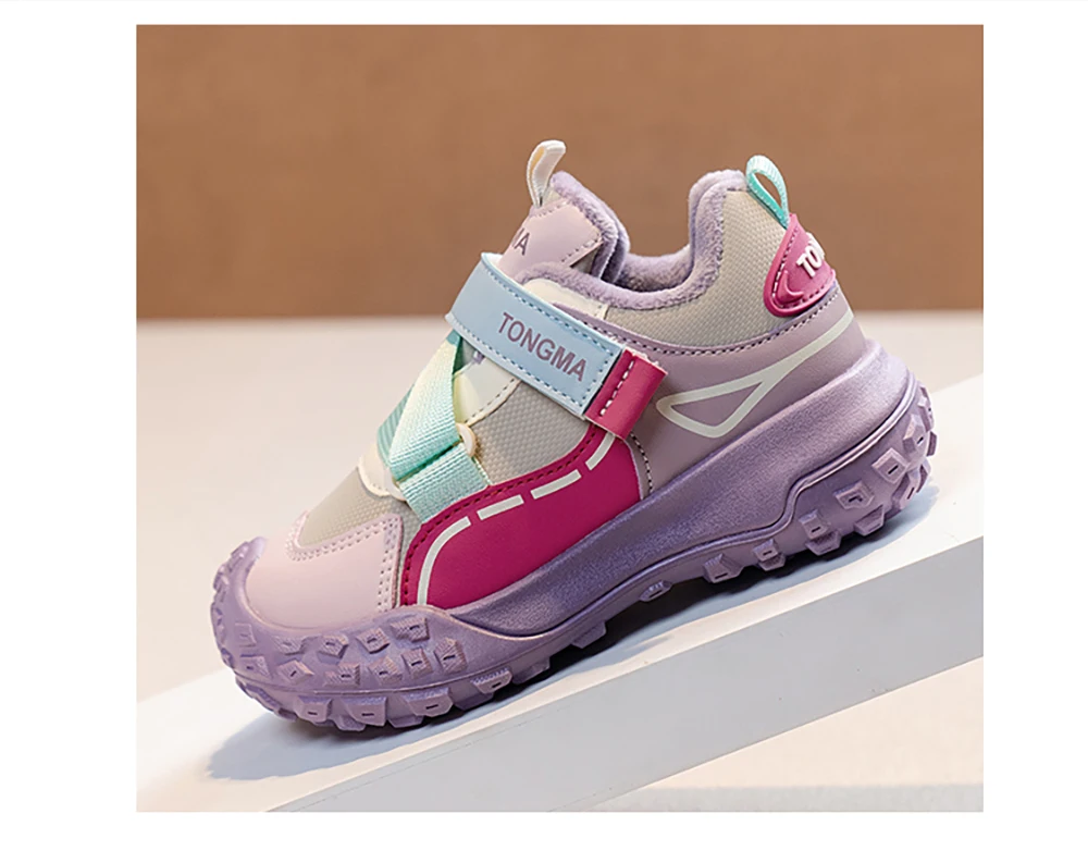 أحذية رياضية شتوية للأطفال سميكة دافئة أفخم الثلوج الأحذية بولي Leather جلد مقاوم للماء الصبي الفتاة أفخم التمهيد الشتاء أحذية رياضية للأطفال #5