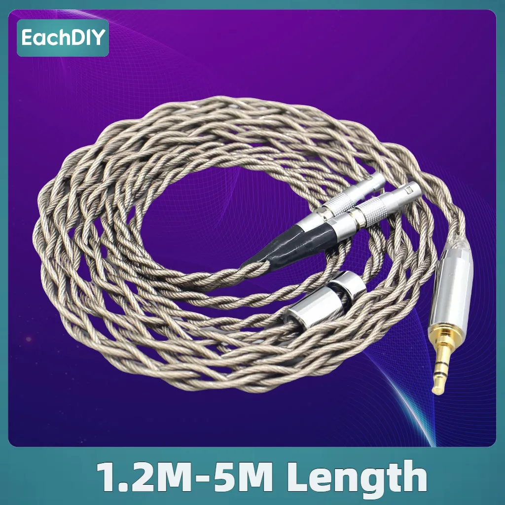 كابل سماعة أذن من الفضة النقية 99% لـ Ultrasone Veritas Jubilee 25E 15 Edition ED 8EX ED15 مطلي بالفضة 7944