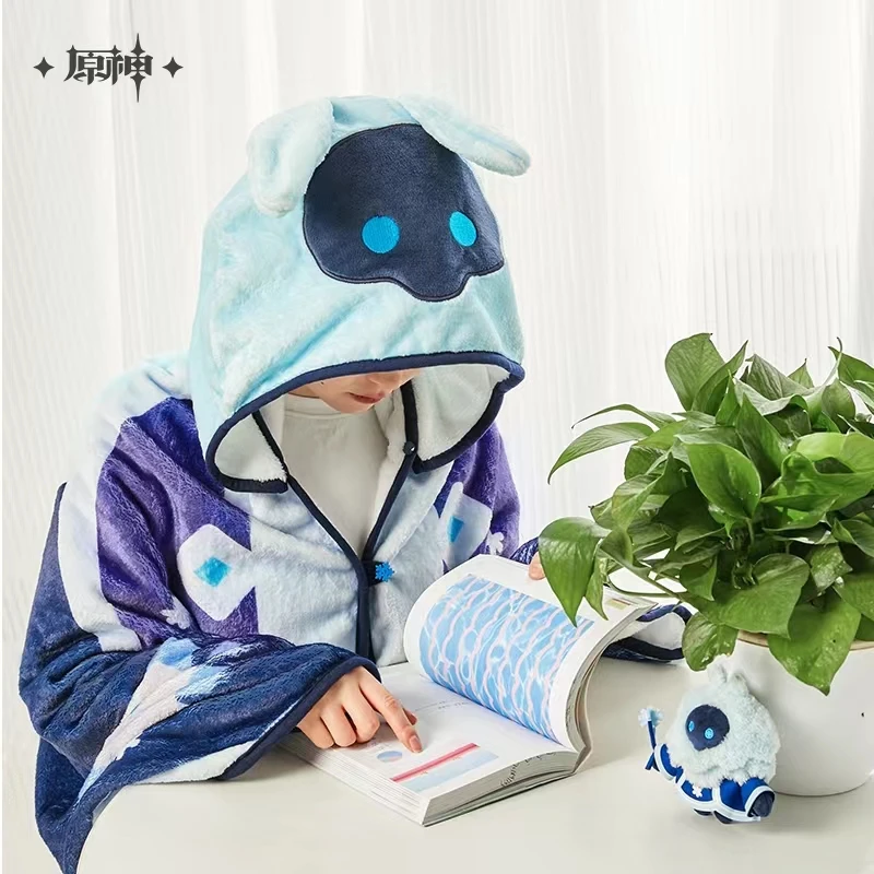 Anime Genshin Impact Plush Toys Cryo Abyss Mage Cloak Cape Cosplay Flannel Costume Hoodie Warm Blanket Props Soft Stuffed Soft