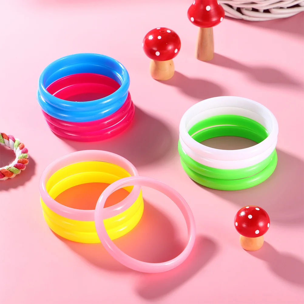 

36Pcs Colorful Candy Tone Plastic Bangles Fashionable Lightweight Jewelry for Kids Women Daily Wear Party Gift