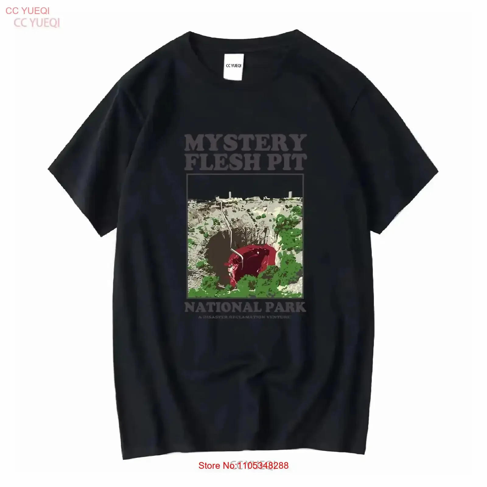 MYSTERY FLESH PIT NATIONAL PARK MERCH T-SHIRT GRÖSSE S-5XL Vintage Washed Streetwear Vielseitig Atmungsaktiv Weich Vintage Washed
