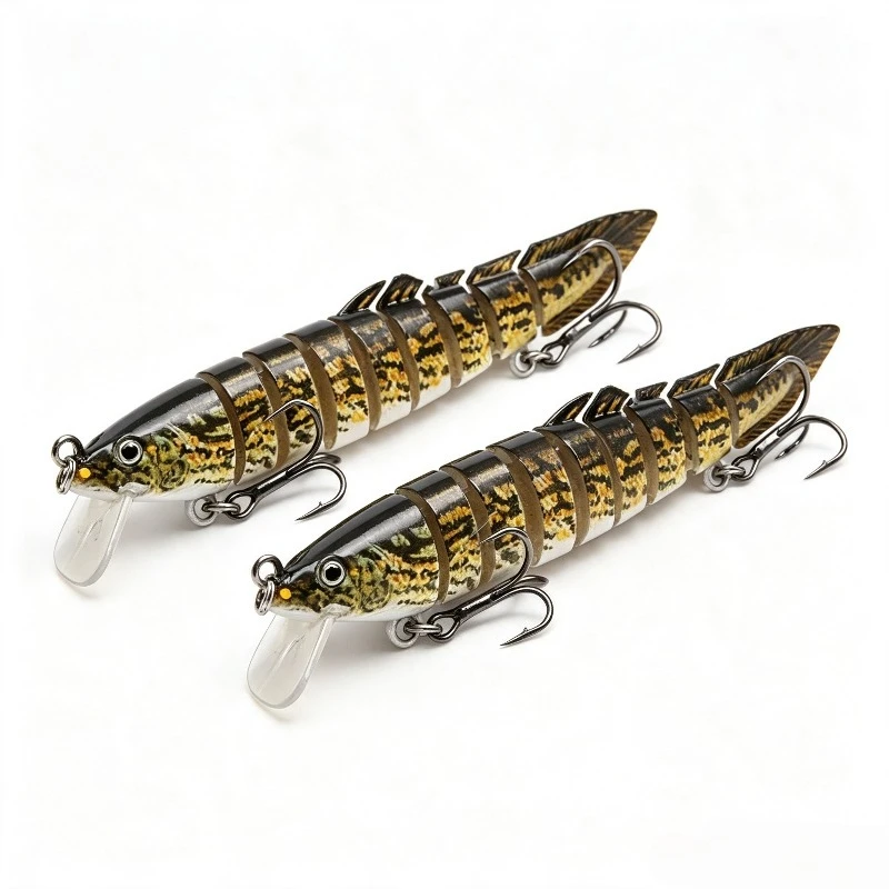 1PC 9-Section Jointed Loach Minnow Hard Bait Lip-Equipped Bionic Lure for Culter Bass Snakehead Freshwater Saltwater Lure