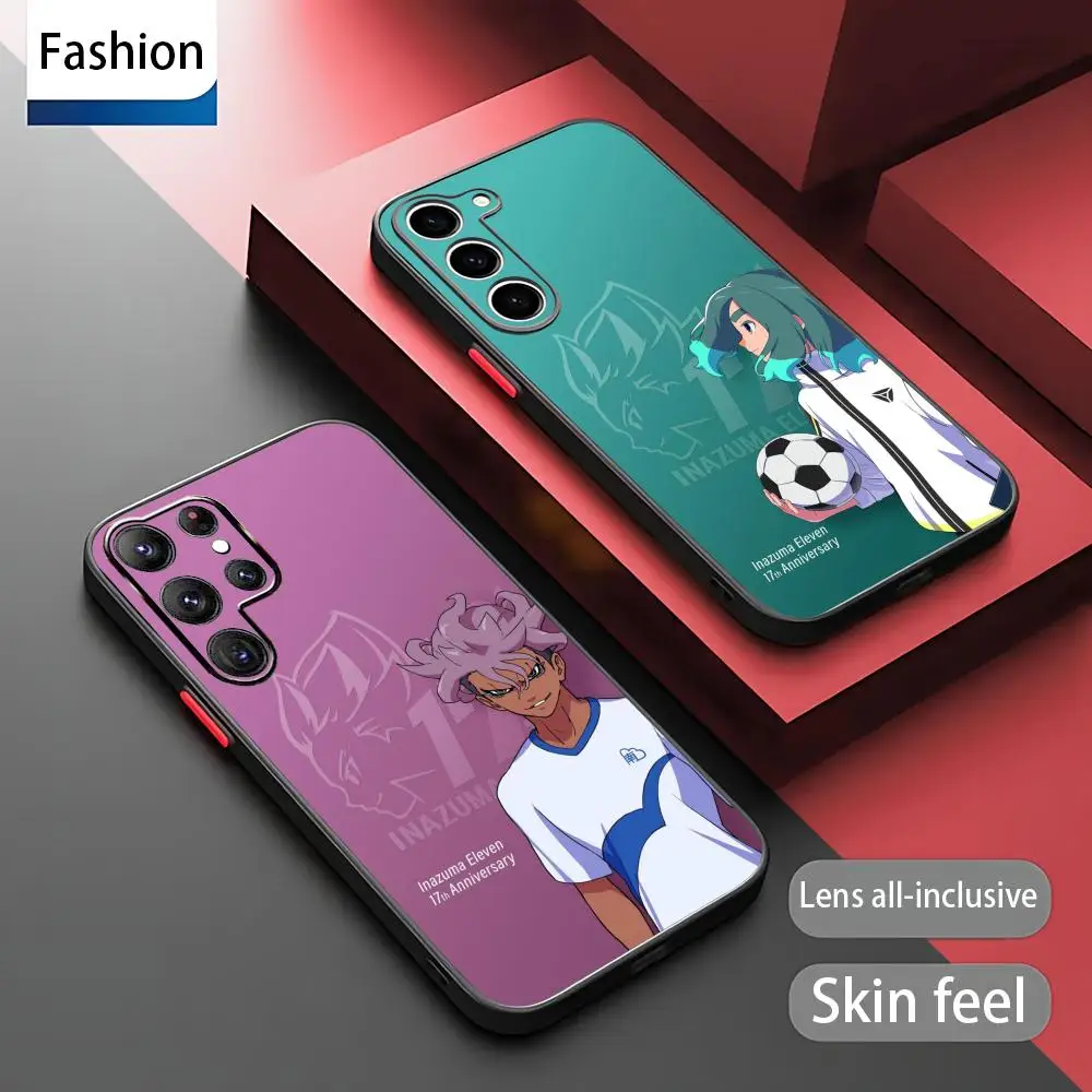 Inazuma Elevenes Animes Phone Case For Samsung Galaxy S25 S24 S23 S22 S21 Plus Ultra FE Frosted Translucent