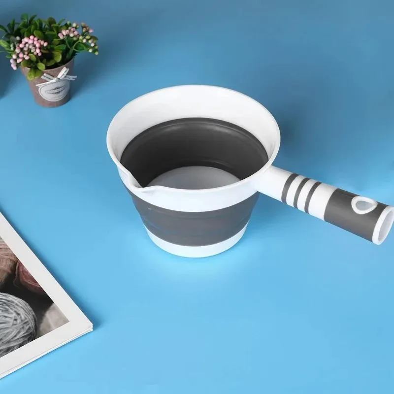 2 حزمة مغرفة مياه قابلة للطي مغرفة مياه قابلة للطي قحافة ملعقة حمام قابلة للطي مغرفة توفير المساحة للحمام المطبخ