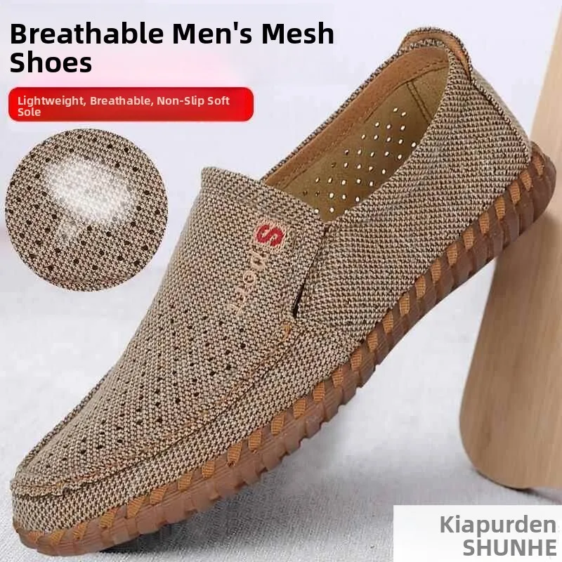 

Beijing Men's Cloth Shoes Slip-On Breathable Casual Black Cloth Shoes Summer Anti-Slip Cow Tendon Bottom Anti-Odor Wear-Resis...