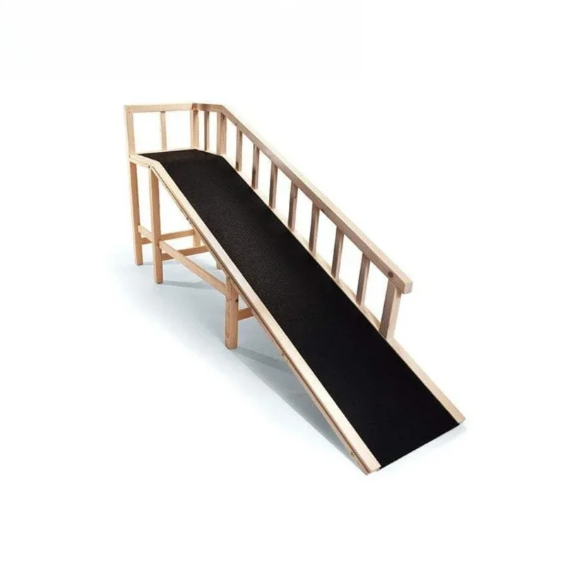 

Heavy duty premium dog ramp for high profile beds with interchangeable side rails and secure non-slip rubber ramp surface