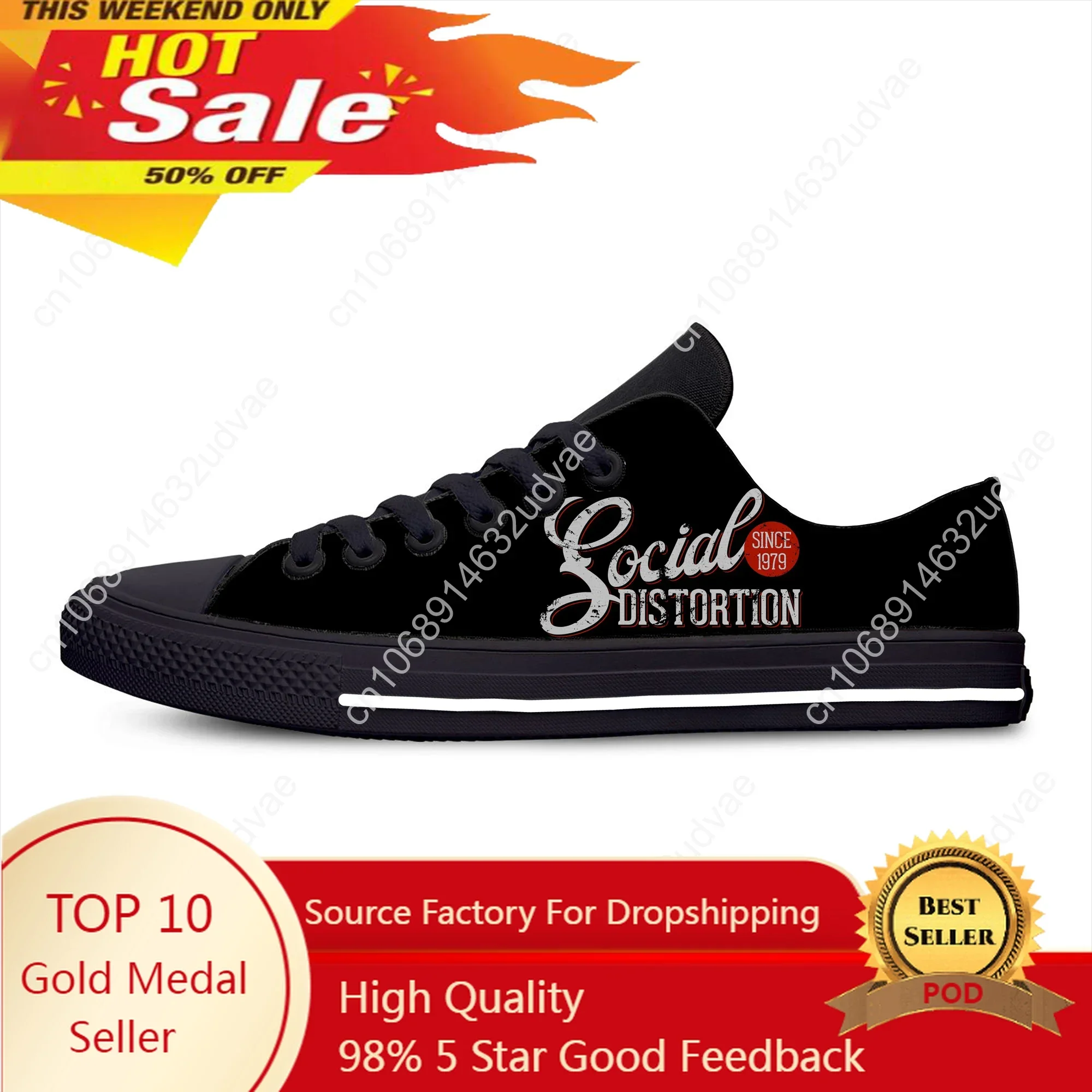 Muziekband Lage Sneakers Sociale Distortion Heren Dames Casual Schoenen Canvas Hardloopschoenen 3d Print Lichtgewicht Schoen