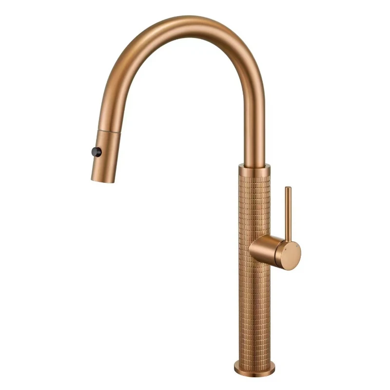 Faucet copper anti-splash water hot and cold sink pumping rotating all copper kitchen faucet