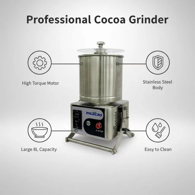 7KG Chocolate Melanger Cacao Nibs Grinding Machine 220V Stone Grinder for Chocolate Making From Cocoa Nibs