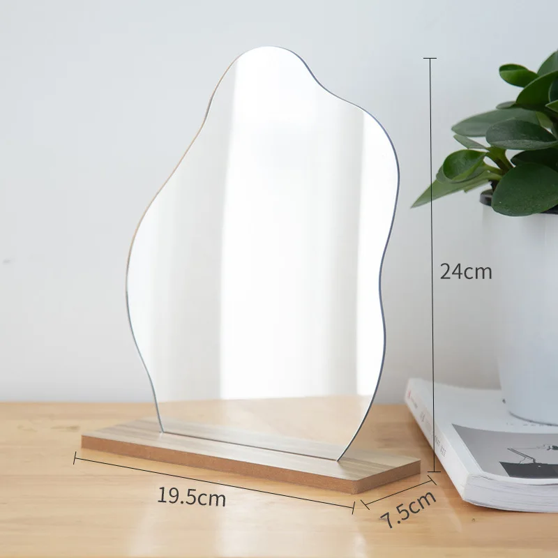 Specchio irregolare in stile coreano moda Ins Specchio da toeletta per ragazza Tavolo da tavolo Specchio per trucco Puntelli Decorazione Specchi vintage