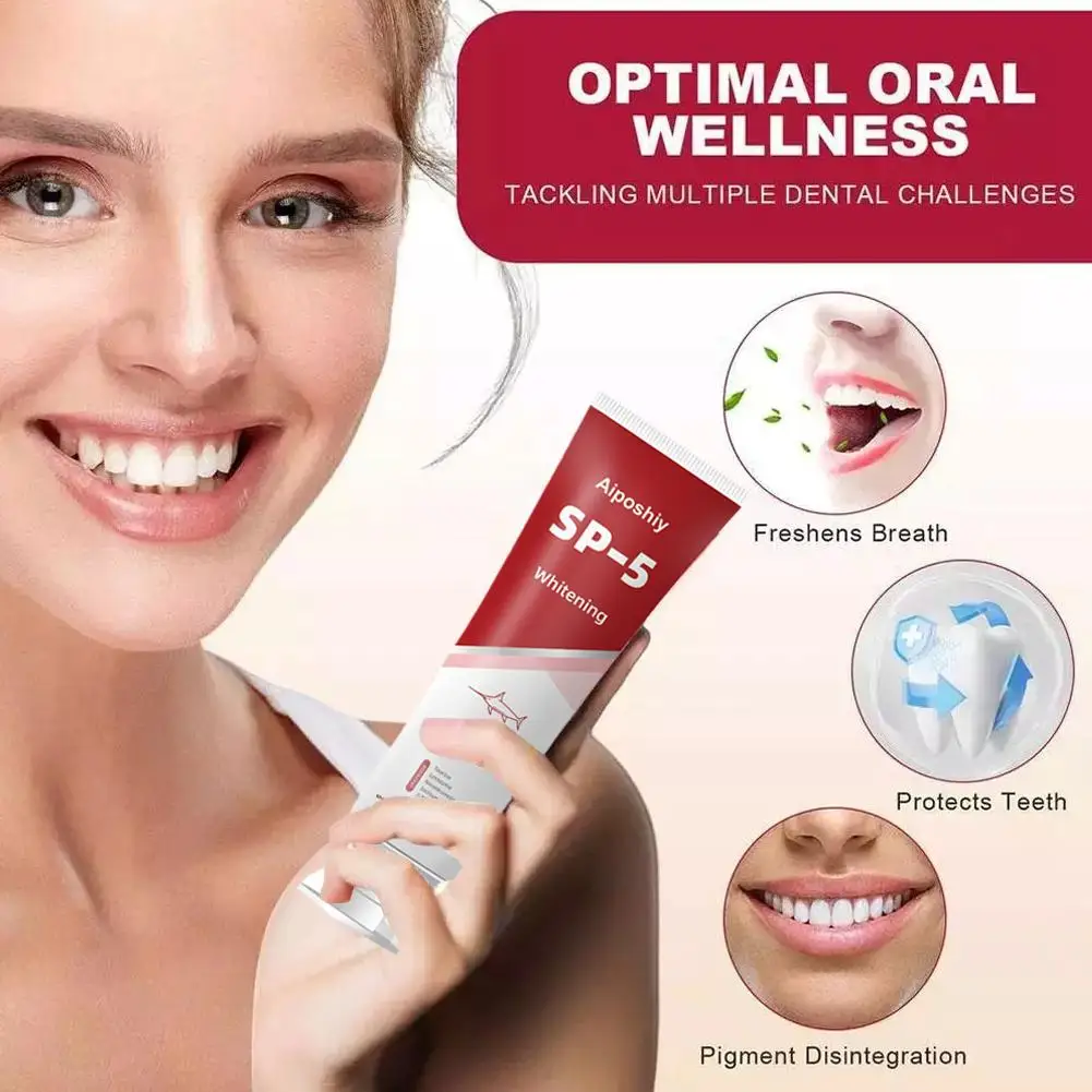 Whitening Toothpaste Sp-5 Clean Remove Yellow Stains Fresh Breath Probiotic Nicotinamide Baking Soda Whitening Toothpaste