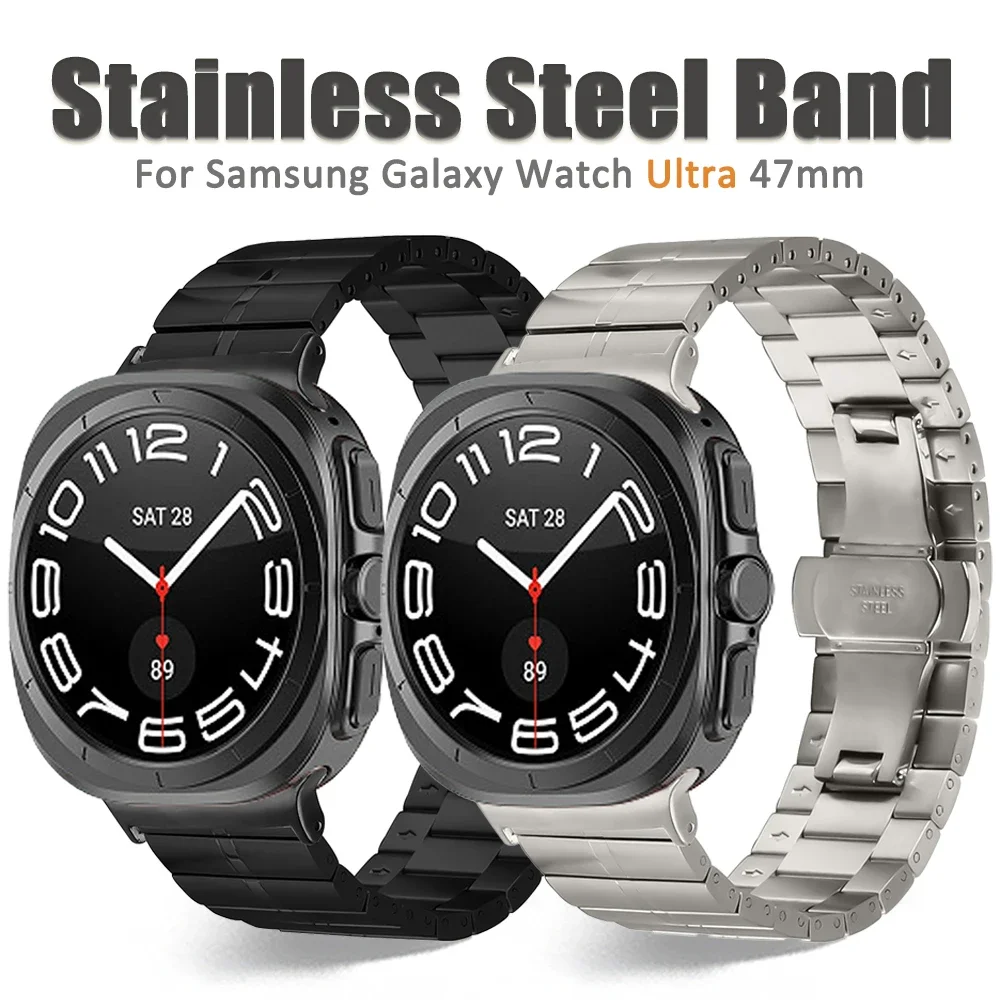 

Роскошный браслет из нержавеющей стали для Samsung Galaxy Watch Ultra 47 мм, деловой металлический ремешок для Galaxy WATCH 47 мм, ультра-ремешок без зазоров