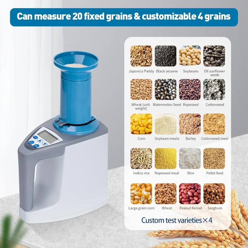 Grain Moisture Meter High Precision Automatic Digital Grain Corn Rice Wheat Moisture Humidity Gauge Meter Tester Detector